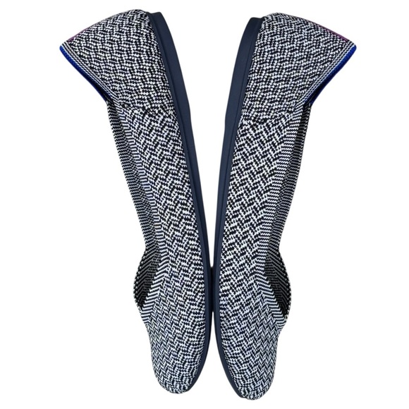 ROTHY'S THE FLAT 001-344 SLATE HERRINGBONE ROUND TOE SLIP ON BALLET FLAT - Picture 6 of 13